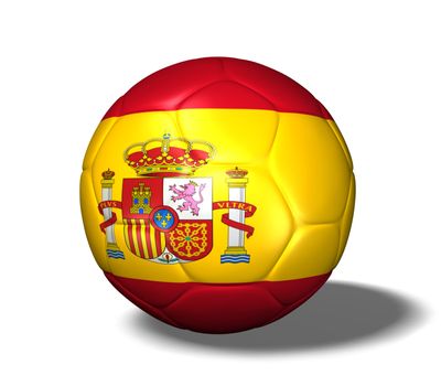 Image of a soccer ball with the flag from Spain.