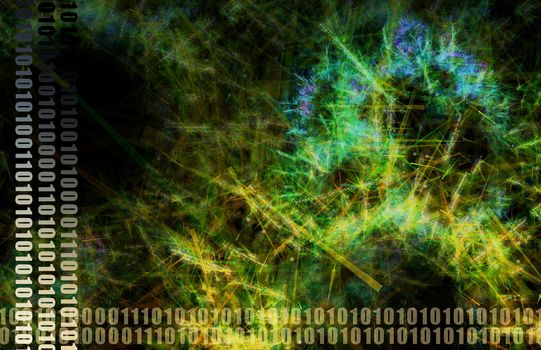 Green Danger Spreading Virus Network Abstract Ar