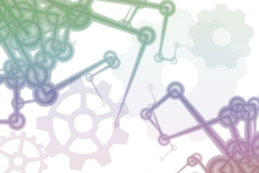 Futuristic Factory Robot Tech Arms Abstract Illustration