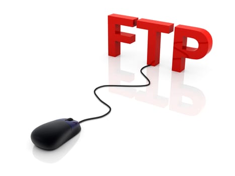 3D rendered Illustration. FTP connection.