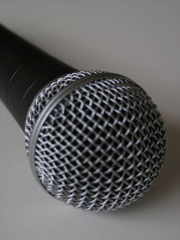 silver and black microphone