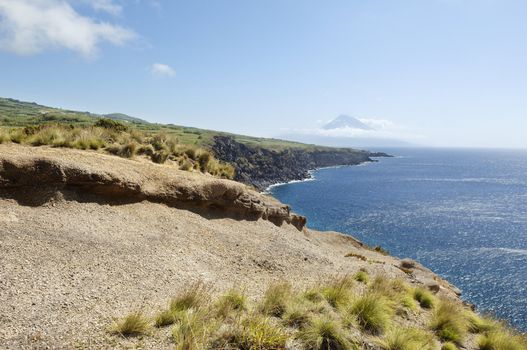 Wild landscape in Faial island, Azores, Portugal