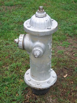 silver fire hydrant