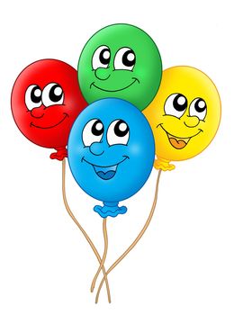 Color illustration of four balloons.