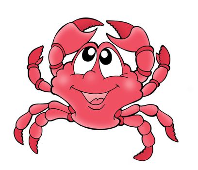 Cute red crab - color illustration.