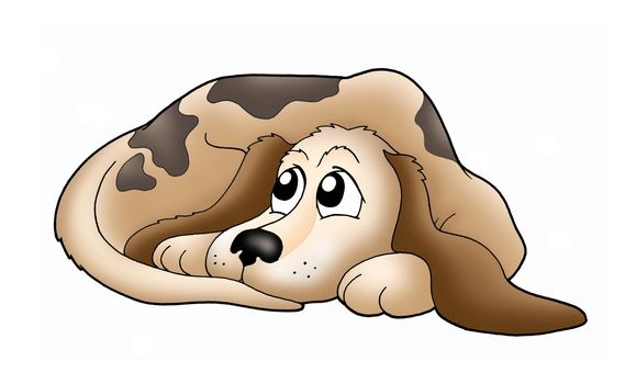 Color illustration of cute brown dog.