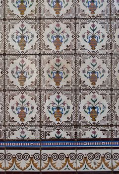 Detail of Portuguese glazed tiles.