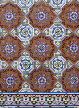 Detail of Portuguese glazed tiles.