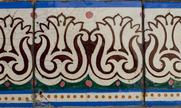 Detail of Portuguese glazed tiles.