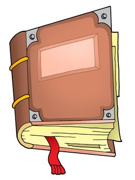 Old book on white background - color illustration