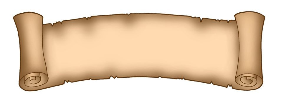 Color illustration of long parchment.