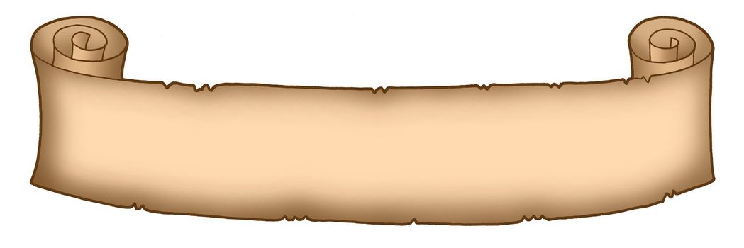 Color illustration of long parchment.