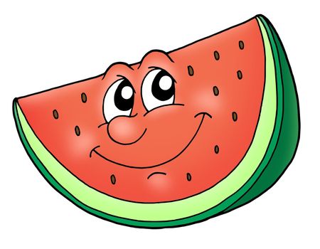 Slice of watermelon - color illustration.