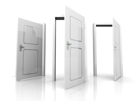 3D rendered Illustration. All Doors are opened for you...