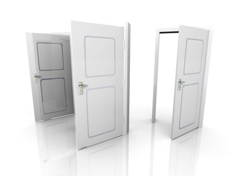 3D rendered Illustration. All Doors are opened for you...