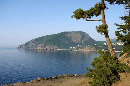 Kind on mountain Aju-Dag from cape Placka in Crimea