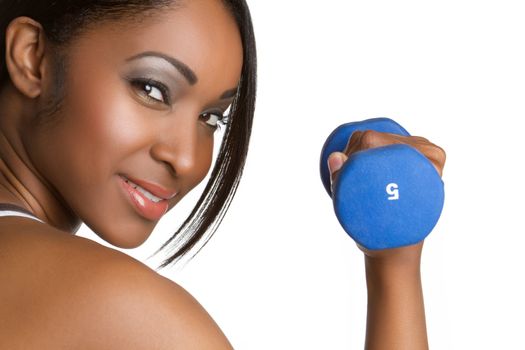 Beautiful smiling african american fitness woman