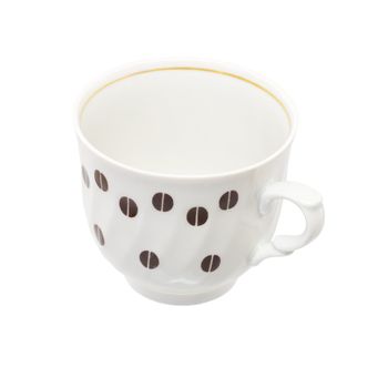 Coffee cup with inflicted by pattern from coffee grain