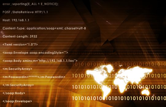 Global Business System on a Orange Background