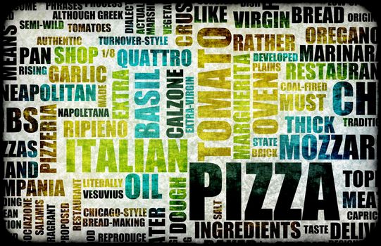 Pizza Menu as Concept Background with Toppings