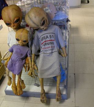 Alien Puppets in Rachel, Nevada, near Area 51