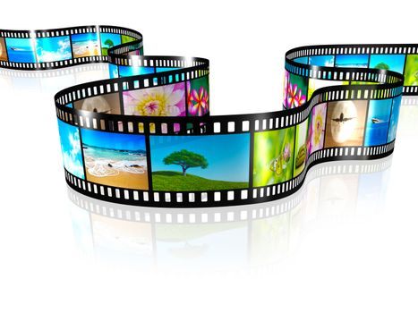 An image of a film strip with nice pictures