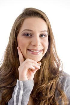 beautiful  pose of attractive female on an isolated background