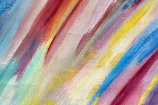 Multicoloured abstract background of varicoloured strokes of brush