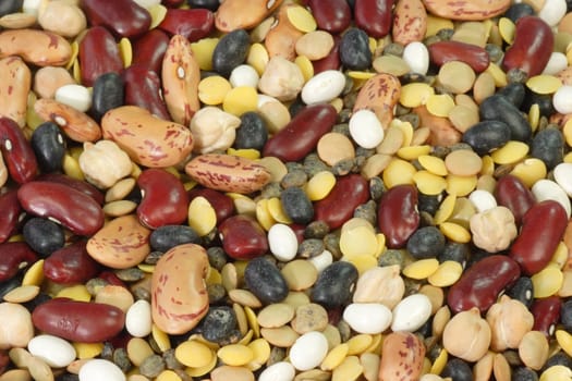 Close up from Colorful Beans as Background