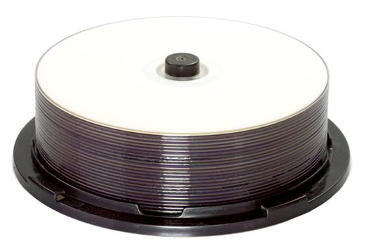 DVD/CD stack, isolated on a white background.
