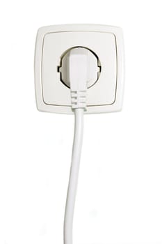 Electric socket isolated over white background