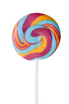 Swirling lollipop on white background
