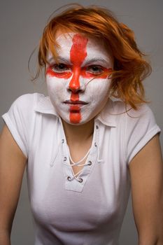 English football makeup girl