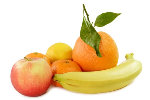 Fresh Fruits on bright Background