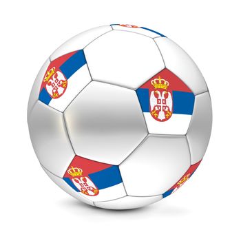 shiny football/soccer ball with the flag of Serbia on the pentagons