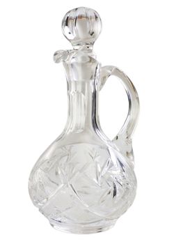 Table glass carafe on a white background