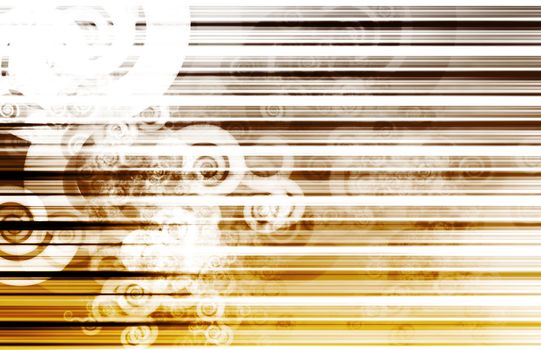 Orange Information Technology with Glowing Lines