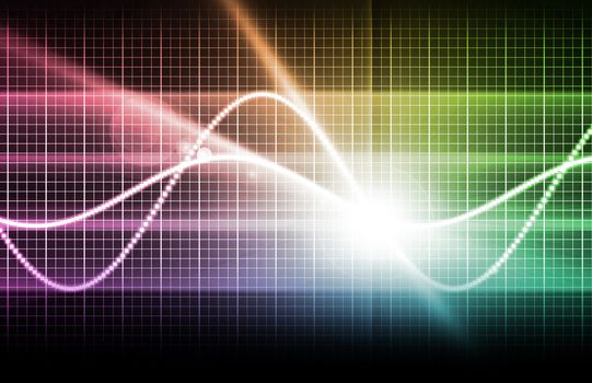 Abstract Technology Background With a Glowing Map