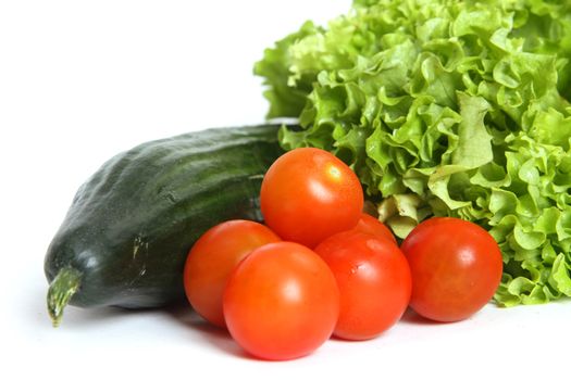fresh vegetables, cucumber, tomato, salad