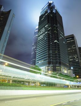 traffic in city at night