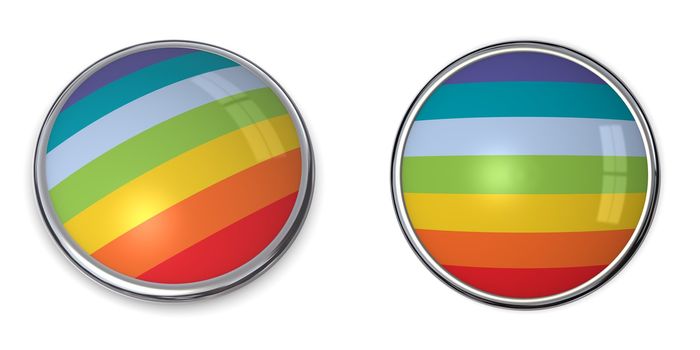 button style banner in 3D of peace/pace flag