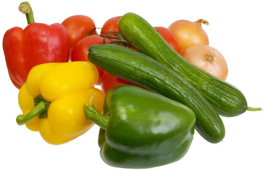 Different vegetables on a white background