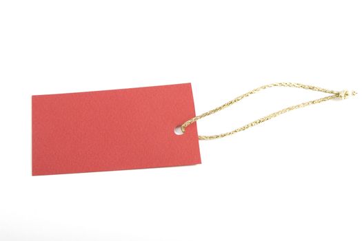 copy-space on red blank tag, shopping notice