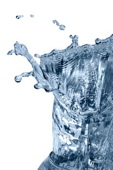 Splashing water abstract background isolated on white with clipping path