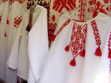 the embroidered ornaments on the Ukrainian jackets. 