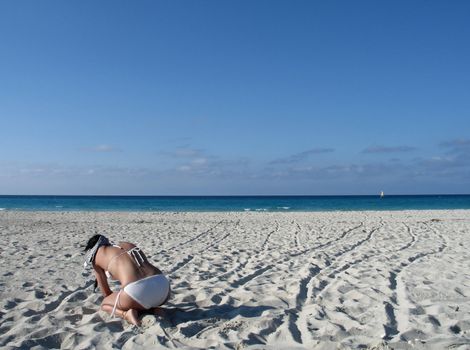 young girl on a beach