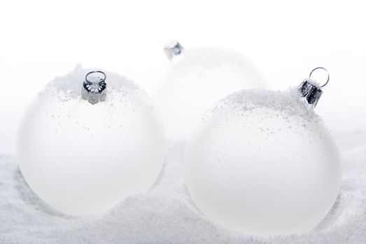 Christmas balls on the snow. aRGB.