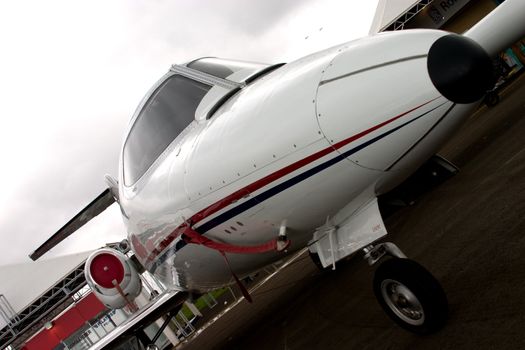 A perspective of white executive jet