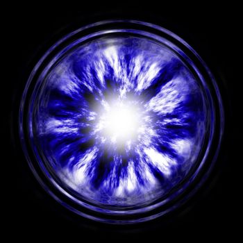 Blue Wormhole sci-fi style over black background