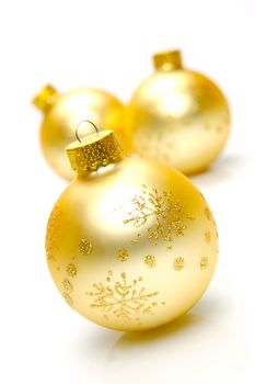 Christmas ornaments isolated on a white background